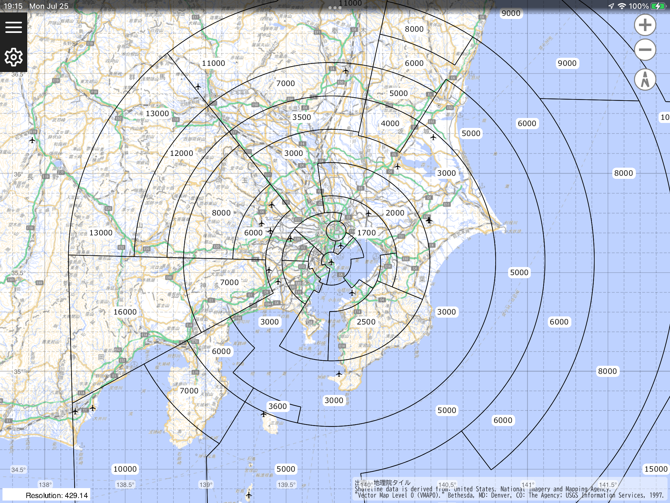 RJTTのMVAを表示している様子